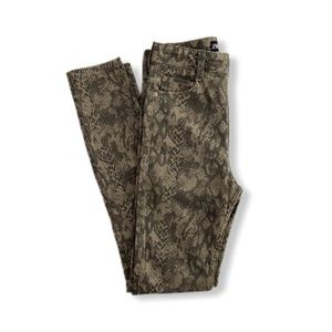 Zara Snakeskin Print Gray Skinny Jeans Size 4